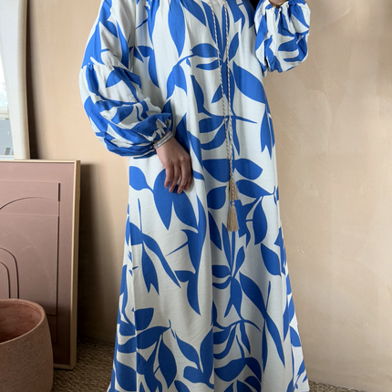 ROBE IMPRIMEE COLOREE BLEUE