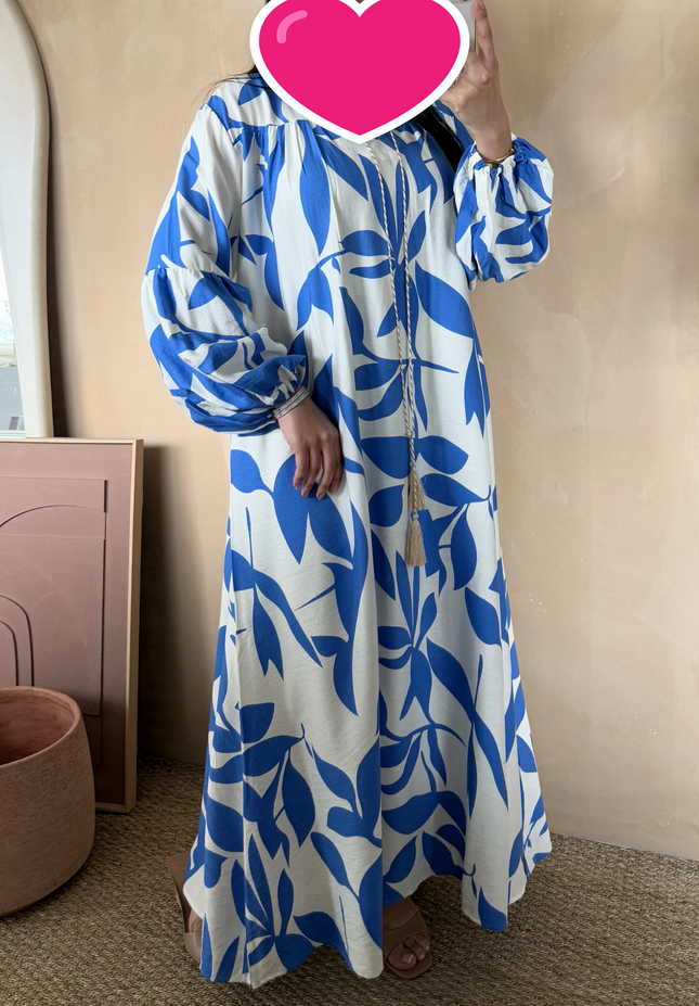 ROBE IMPRIMEE COLOREE BLEUE