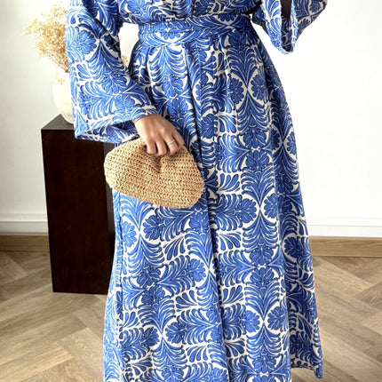 ROBE IMPRIMEE COLOREE BLEUE