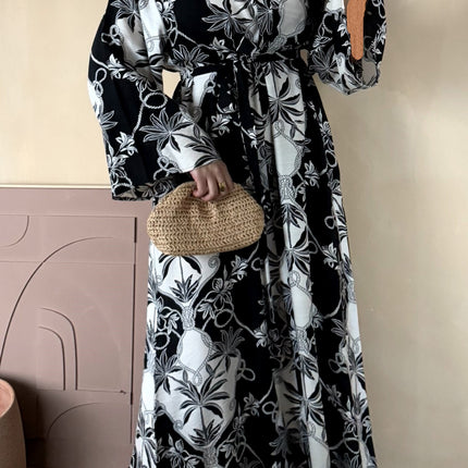 ROBE IMPRIMEE COLOREE NOIRE