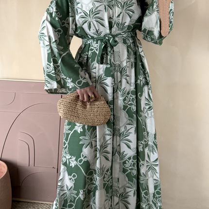 ROBE IMPRIMEE COLOREE VERTE