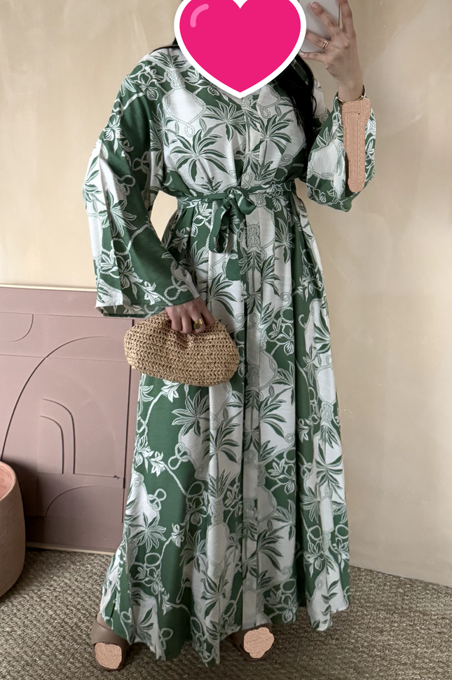ROBE IMPRIMEE COLOREE VERTE
